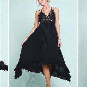 La miel high low black dress